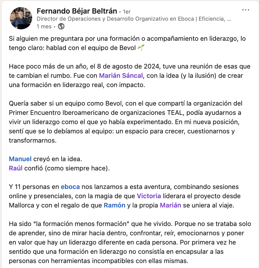 Post de Fernando Béjar: nace el grupo motor Ebocadores en Eboca